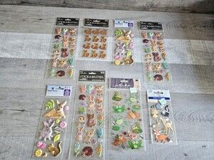 Sticker Lot Woodland Animals Fox Frogs Deer + Scrapbooking 3D Stickers RARE #47